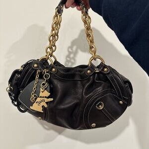 Juicy Couture Black Shoulder Bag with Gold Chain